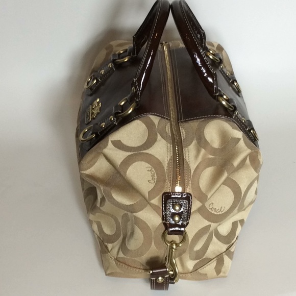 Gold & Brown Coach Bag w/ Handles & Straps - Picture 3 of 12